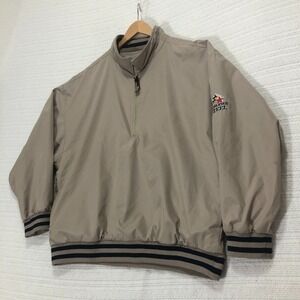 Terry Martin Pullover Windbreaker Jacket Striped‎ Trim Lightweight Mens Size L